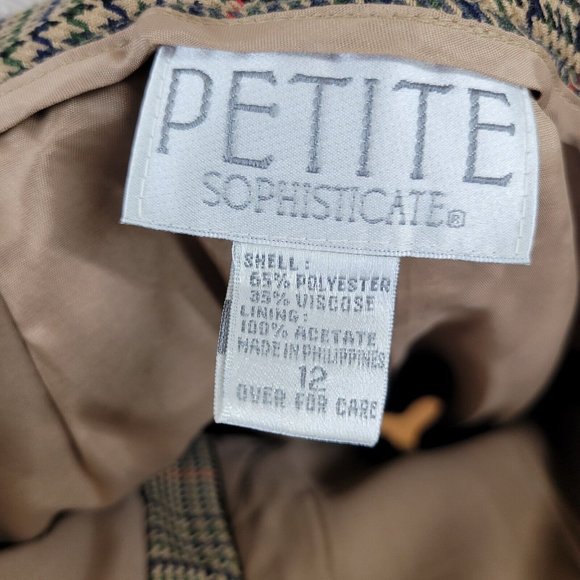 Vintage Houndstooth Skirt size 10/12 Mid Calf Length career Plaid Career - Picture 8 of 8